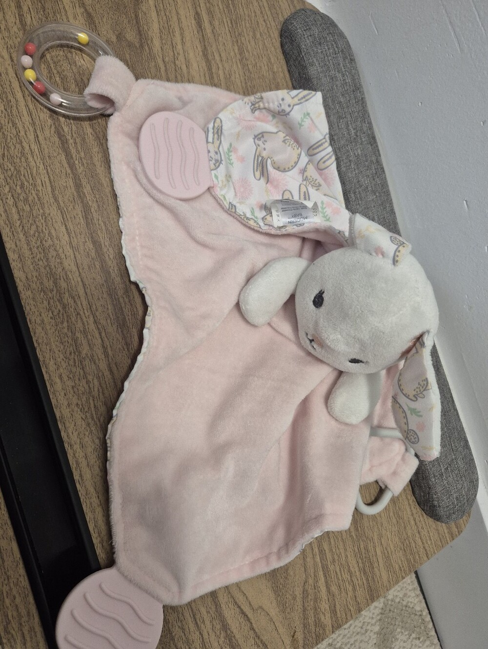 *5 Items for $25* Modern Baby pink bunny security blanket lovey